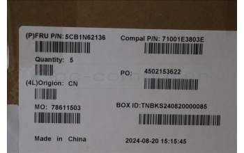 Lenovo 5CB1N62136 C-Cover with keyboard, Spanish, White, RGB Backlight, UK