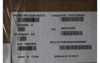 Lenovo 5CB1N62173 C-Cover with keyboard, Ukraine, White, RGB Backlight, US