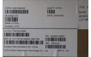 Lenovo 5CB1N62220 C-Cover with keyboard, Belgian, Luna Grey, w/puresight pro logo, UK