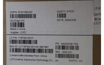 Lenovo 5CB1N62223 C-Cover with keyboard, Czech Slovakian, Luna Grey, w/puresight pro logo, UK