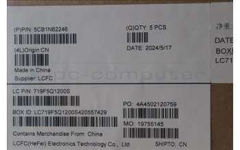 Lenovo 5CB1N62246 C-Cover with keyboard, Turkish, Luna Grey, w/puresight pro logo, UK