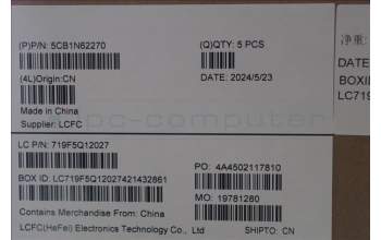 Lenovo 5CB1N62270 C-Cover with keyboard, Portuguese, Tidal Teal, w/puresight pro logo, UK