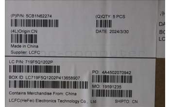 Lenovo 5CB1N62274 C-Cover with keyboard, Switzerland, Tidal Teal, w/puresight pro logo, UK