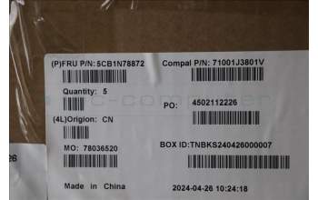 Lenovo 5CB1N78872 C-Cover with keyboard, French, Cloud Grey, Backlight, Fingerprint, US