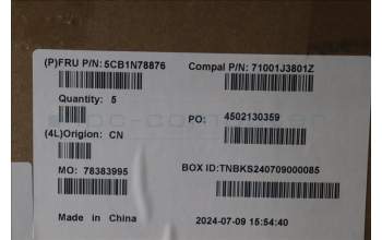 Lenovo 5CB1N78876 C-Cover with keyboard, Belgian, Cloud Grey, Backlight, Fingerprint, UK