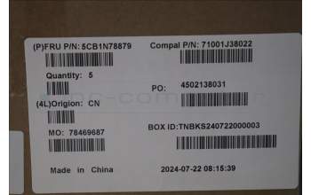 Lenovo 5CB1N78879 C-Cover with keyboard, Switzerland, Cloud Grey, Backlight, Fingerprint, UK