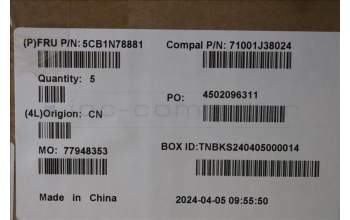 Lenovo 5CB1N78881 C-Cover with keyboard, Czech Slovakian, Cloud Grey, Backlight, Fingerprint, UK