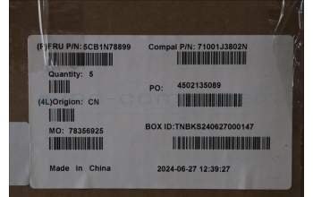 Lenovo 5CB1N78899 C-Cover with keyboard, Portuguese, Cloud Grey, Backlight, Non-Fingerprint, UK