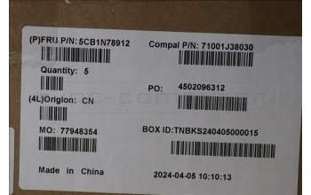 Lenovo 5CB1N78912 Tastatur inkl. Topcase_CZE/SLK C 83G1 CG NFP BL