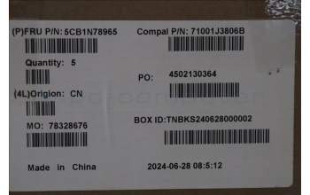 Lenovo 5CB1N78965 C-Cover with keyboard, German, Cloud Grey, Non-Backlight, Non-Fingerprint, UK