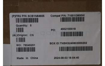 Lenovo 5CB1N84655 C-Cover with keyboard, UK English, Luna Grey, Backlight, UK