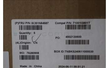 Lenovo 5CB1N84687 C-Cover with keyboard, Italian, Luna Grey, RGB Backlight, UK