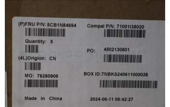 Lenovo 5CB1N84694 C-Cover with keyboard, French, Luna Grey, RGB Backlight, US