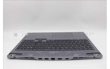 Lenovo 5CB1N84698 C-Cover with keyboard, Belgian, Luna Grey, RGB Backlight, UK