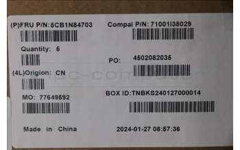 Lenovo 5CB1N84703 C-Cover with keyboard, Czech Slovakian, Luna Grey, RGB Backlight, UK