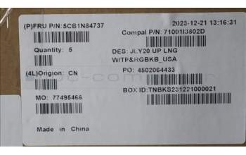 Lenovo 5CB1N84737 Tastatur inkl. Topcase britischA ENG C83DH LGRGB