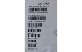 Lenovo 5CB1N84762 C-Cover with keyboard, US English Euro, Tidal Teal, w/puresight pro logo, US