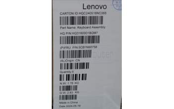 Lenovo 5CB1N90758 C-Cover with keyboard, Belgian, Luna Grey, UK