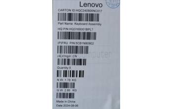 Lenovo 5CB1N90802 C-Cover with keyboard, Spanish, Luna Grey, UK