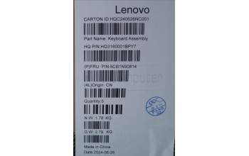 Lenovo 5CB1N90814 C-Cover with keyboard, Ukraine, Luna Grey, US