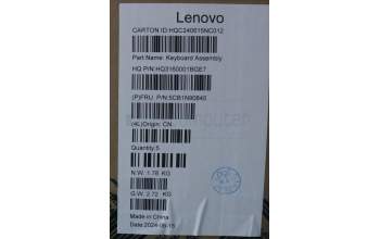 Lenovo 5CB1N90840 C-Cover with keyboard, Russian, Arctic Grey, US
