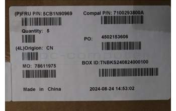 Lenovo 5CB1N90969 C-Cover with keyboard, US English Euro, Cloud Grey, Backlight, Fingerprint, US