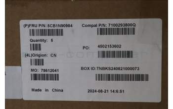 Lenovo 5CB1N90984 C-Cover with keyboard, Nordic, Cloud Grey, Backlight, Fingerprint, UK