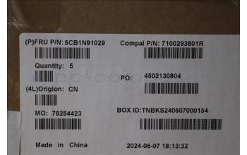 Lenovo 5CB1N91029 C-Cover with keyboard, Belgian, Cloud Grey, Backlight, Non-Fingerprint, UK