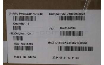 Lenovo 5CB1N91040 C-Cover with keyboard, US English Euro, Abyss Blue, Backlight, Fingerprint, US