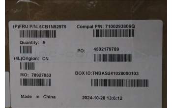 Lenovo 5CB1N92975 C-Cover with keyboard, Italian, Abyss Blue, Non-Backlight, Fingerprint, UK