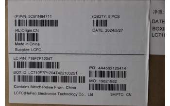 Lenovo 5CB1N94711 C-Cover with keyboard, Hebrew, Arctic Grey, Non-Backlight, Non-Fingerprint, US