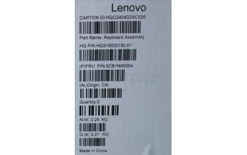 Lenovo 5CB1N95064 C-Cover with keyboard, UK English, Luna Grey, Fingerprint, UK