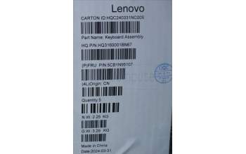 Lenovo 5CB1N95107 C-Cover with keyboard, German, Cosmic Blue, Fingerprint, UK