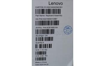 Lenovo 5CB1N95164 C-Cover with keyboard, Italian, Storm Grey, Non-FingerPrint, UK