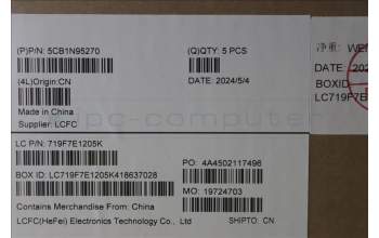 Lenovo 5CB1N95270 C-Cover with keyboard, Greek, Arctic Grey, Backlight, Fingerprint, US