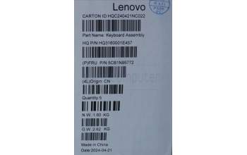 Lenovo 5CB1N95772 C-Cover with keyboard, Switzerland, Storm Grey, FingerPrint, UK