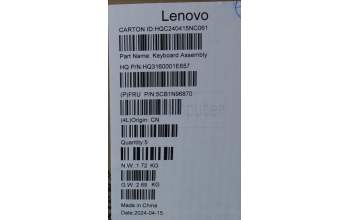 Lenovo 5CB1N96870 Tastatur inkl. Topcase englisch H83DK FP ARG