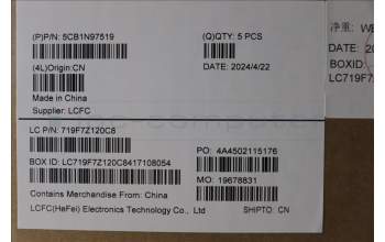 Lenovo 5CB1N97519 C-Cover with keyboard, Italian, Arctic Grey, Non-Backlight, UK