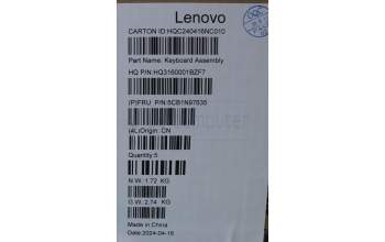 Lenovo 5CB1N97635 C-Cover with keyboard, French, Storm Grey, FingerPrint, US