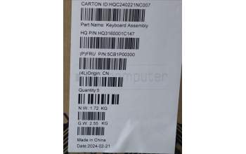 Lenovo 5CB1P00300 C-Cover with keyboard, Czech Slovakian, Tidal Teal, Non-Fingerprint, UK