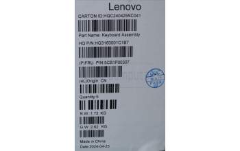 Lenovo 5CB1P00307 C-Cover with keyboard, Ukraine, Tidal Teal, Non-FingerPrint, US