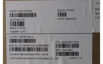 Lenovo 5CB1P00320 C-Cover with keyboard, German, Luna Grey, UK