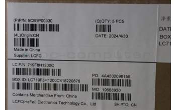 Lenovo 5CB1P00330 C-Cover with keyboard, Portuguese, Luna Grey, UK