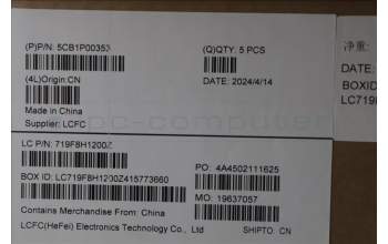 Lenovo 5CB1P00353 C-Cover with keyboard, Hebrew, Cosmic Blue, US