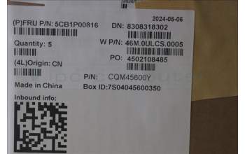 Lenovo 5CB1P00816 C-Cover with keyboard, Czech Slovakian, Arctic Grey, Backlight, UK