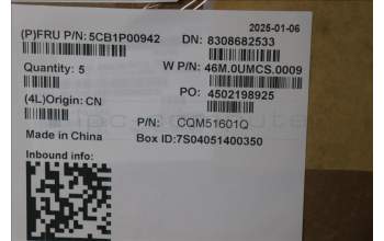 Lenovo 5CB1P00942 C-Cover with keyboard,French Arabic,Arctic Grey,Backlight