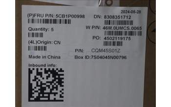 Lenovo 5CB1P00998 C-Cover with keyboard, Bulgarian, Arctic Grey, Backlight, UK