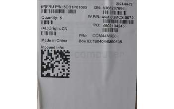 Lenovo 5CB1P01005 C-Cover with keyboard, German, Arctic Grey, Backlight, UK