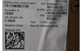 Lenovo 5CB1P14071 C-Cover with keyboard, Russian, Arctic Grey, Non-Backlight, US