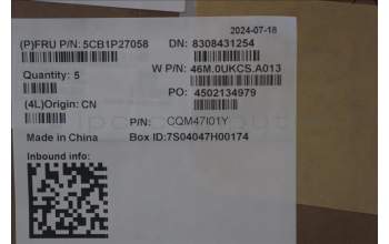 Lenovo 5CB1P27058 C-Cover with keyboard, Hebrew, Arctic Grey, Backlight, US